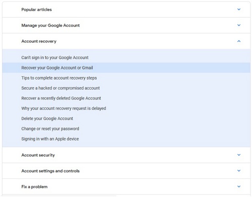 Recover your Google Account or Gmail