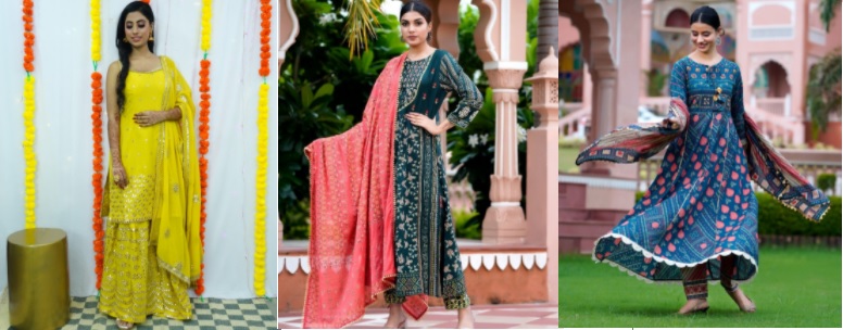 Look Glamorous And Elegant in Party Wear Suits With Dupattas